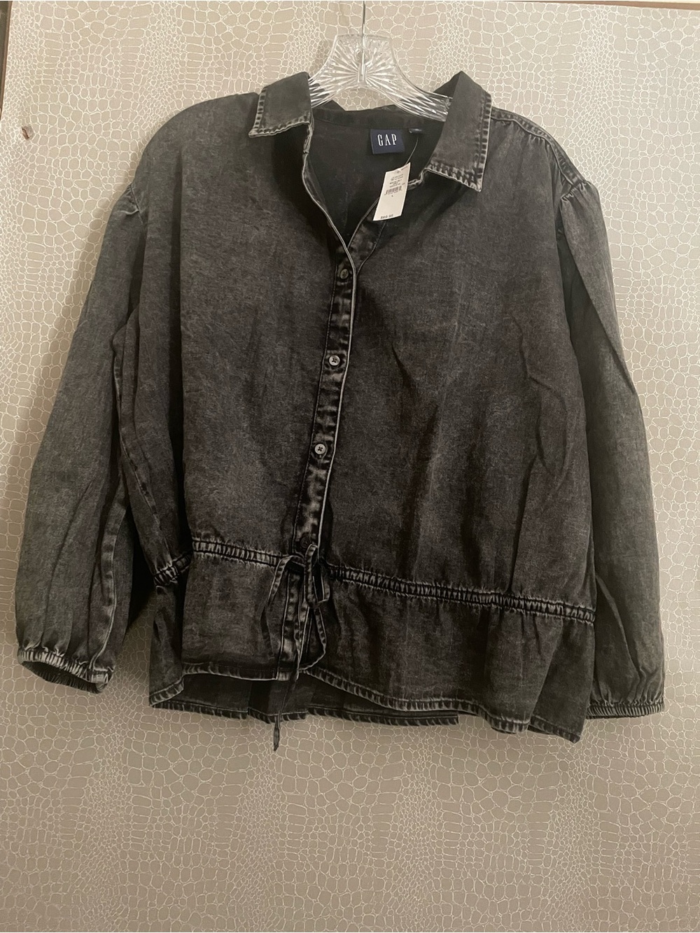 GAP Washed Charcoal Button-Front Jean Jacket